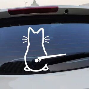 “Kitty Cat” Rear Window Windshield Wiper Sticker (BRAND NEW & SO CUTE!)